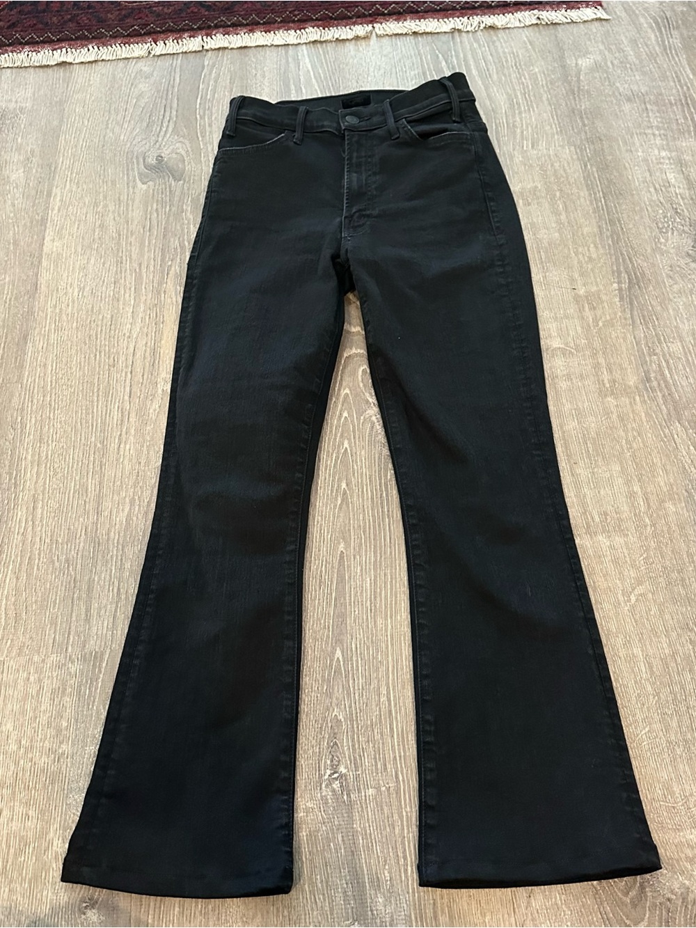 Mother denim The Hustler Ankle Fray Black Jeans not guilty size 25